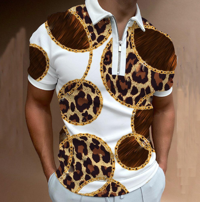 Mens Short-Sleeved Polo Shirt 2025 Summer New Printed Color Brand T-Shirt Men's